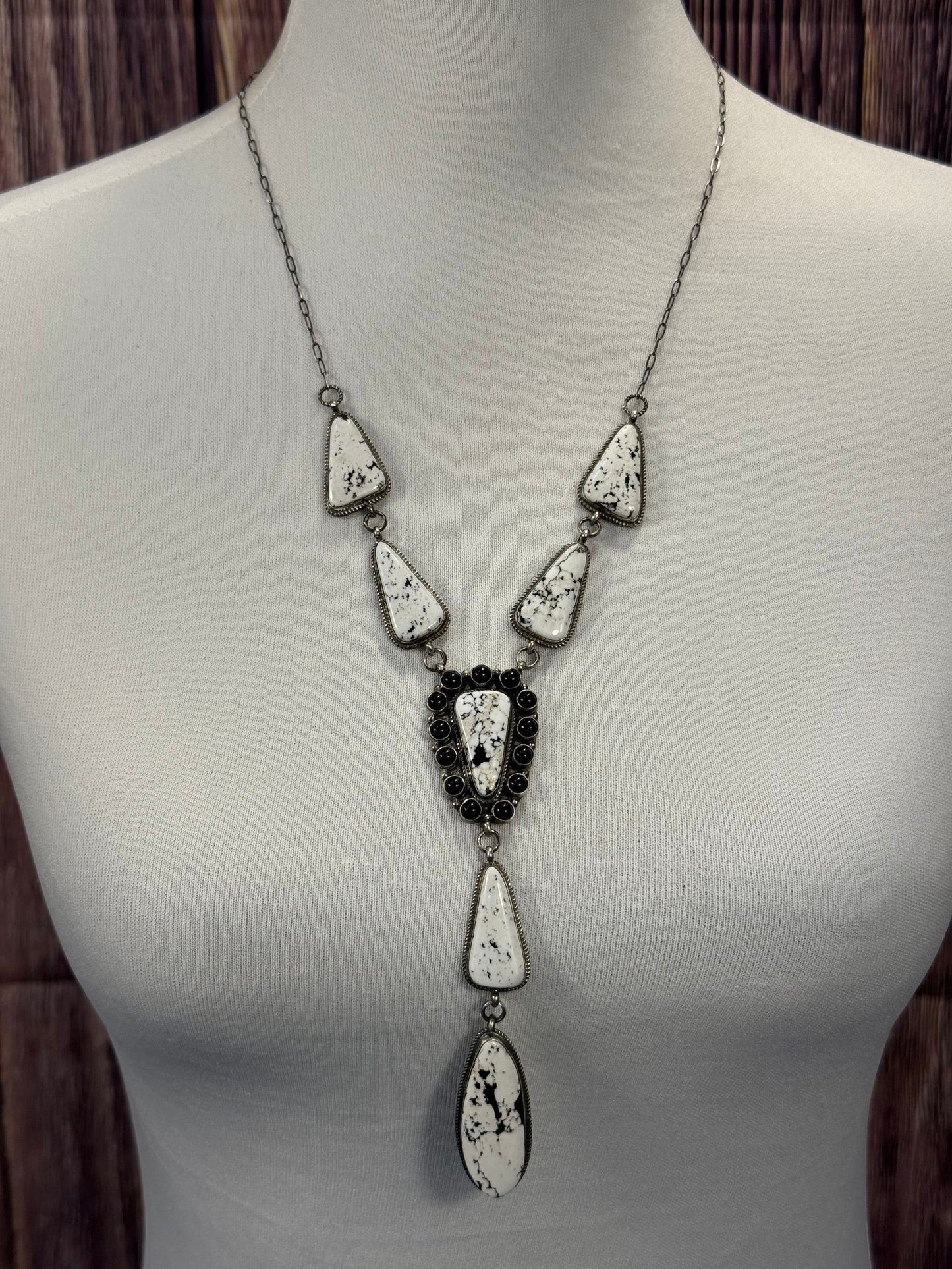 White Buffalo and Black Onyx Necklace