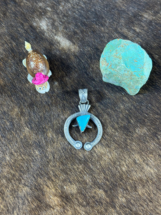 Kingman Turquoise Naja Pendant