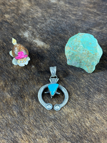 Kingman Turquoise Naja Pendant