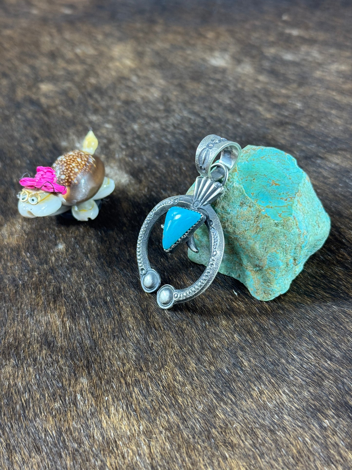 Kingman Turquoise Naja Pendant