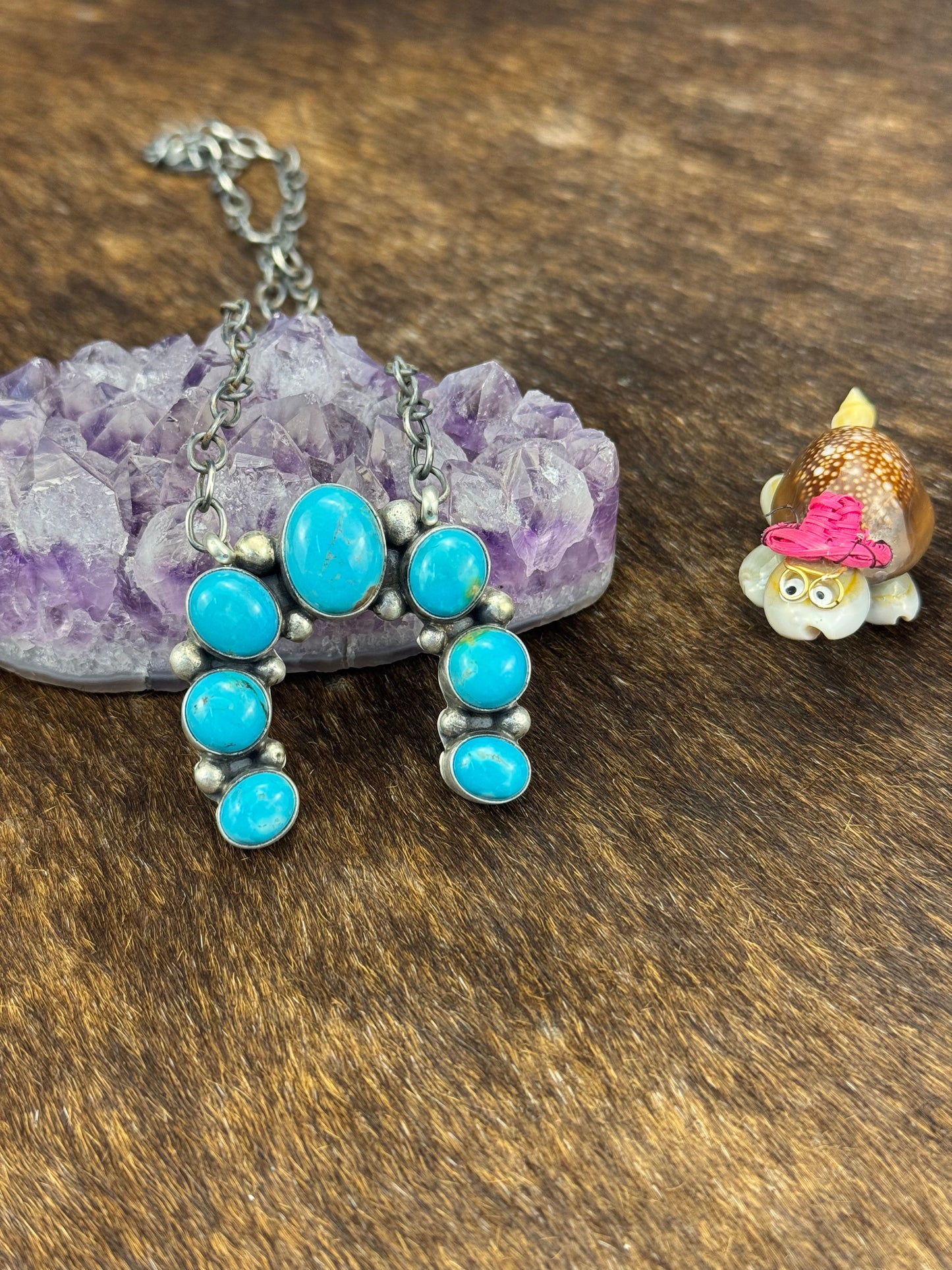 Kingman Turquoise Naja Necklace