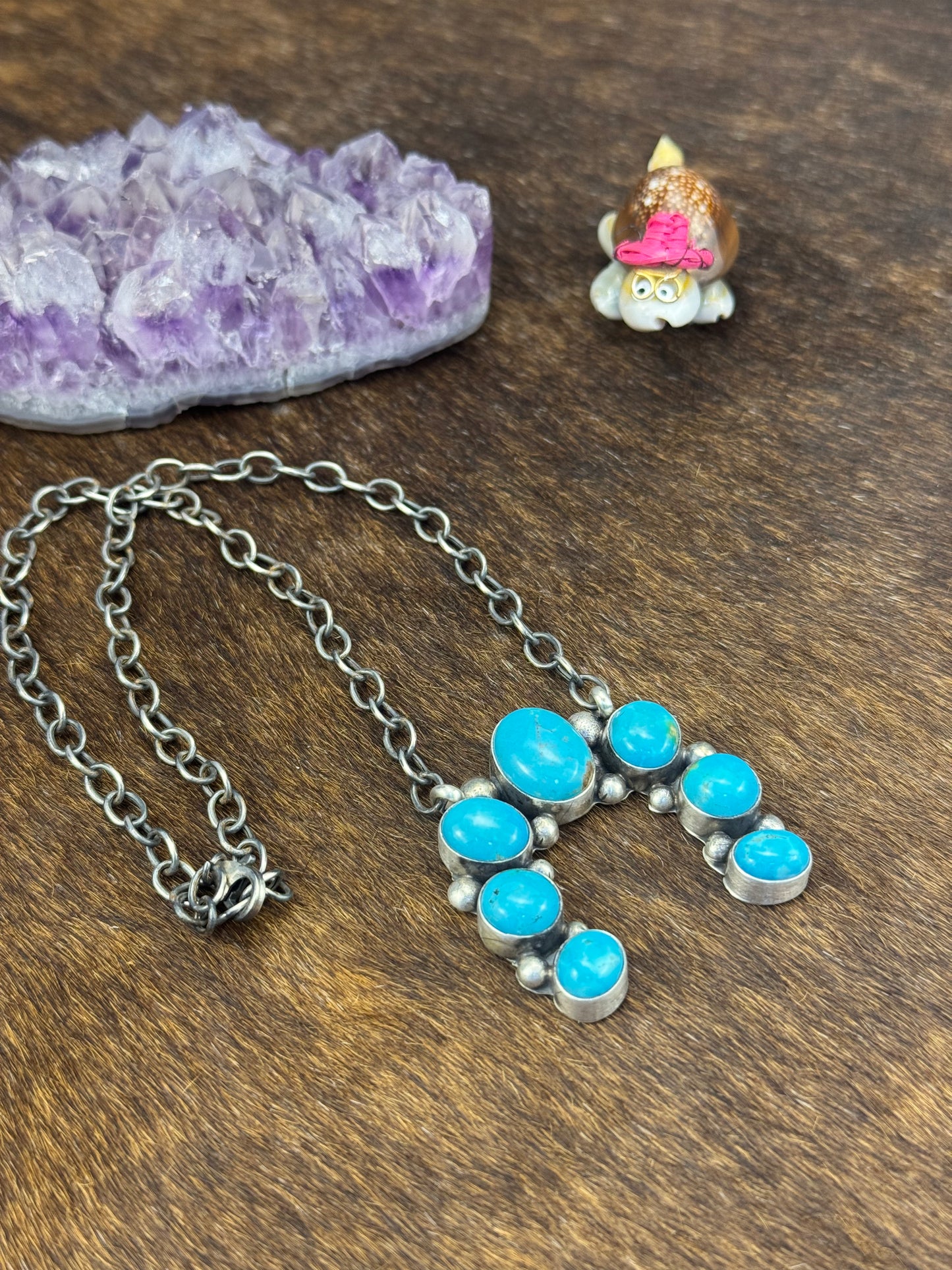 Kingman Turquoise Naja Necklace