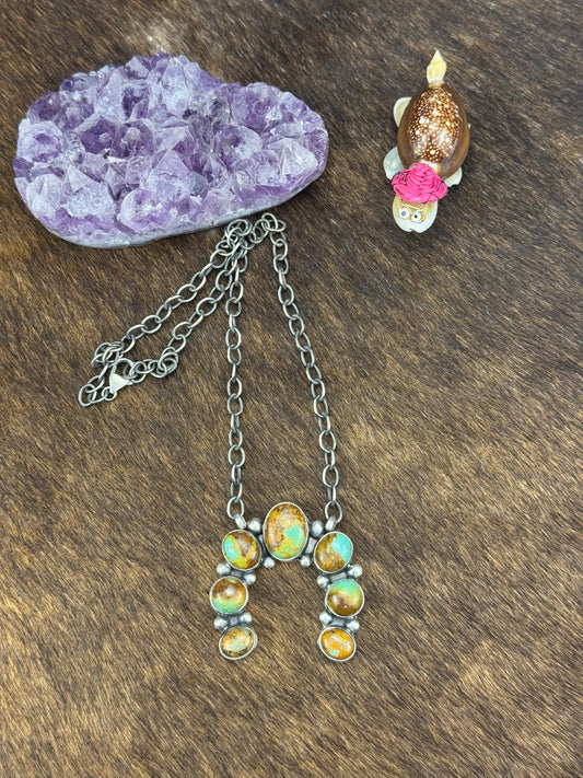 Kingman Turquoise Naja Necklace