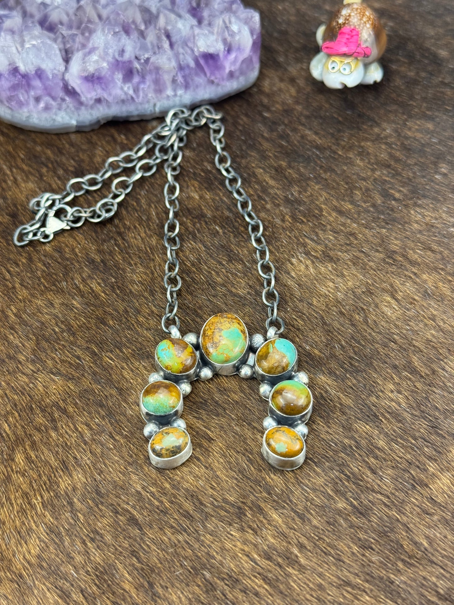 Kingman Turquoise Naja Necklace