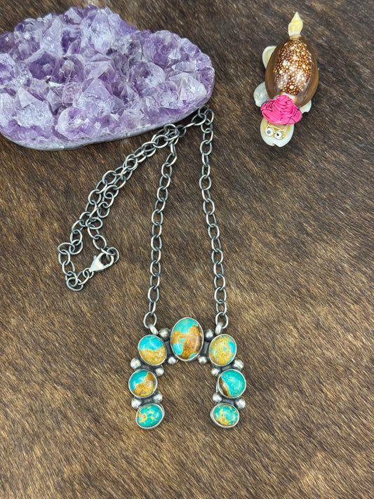 Kingman Turquoise Naja Necklace