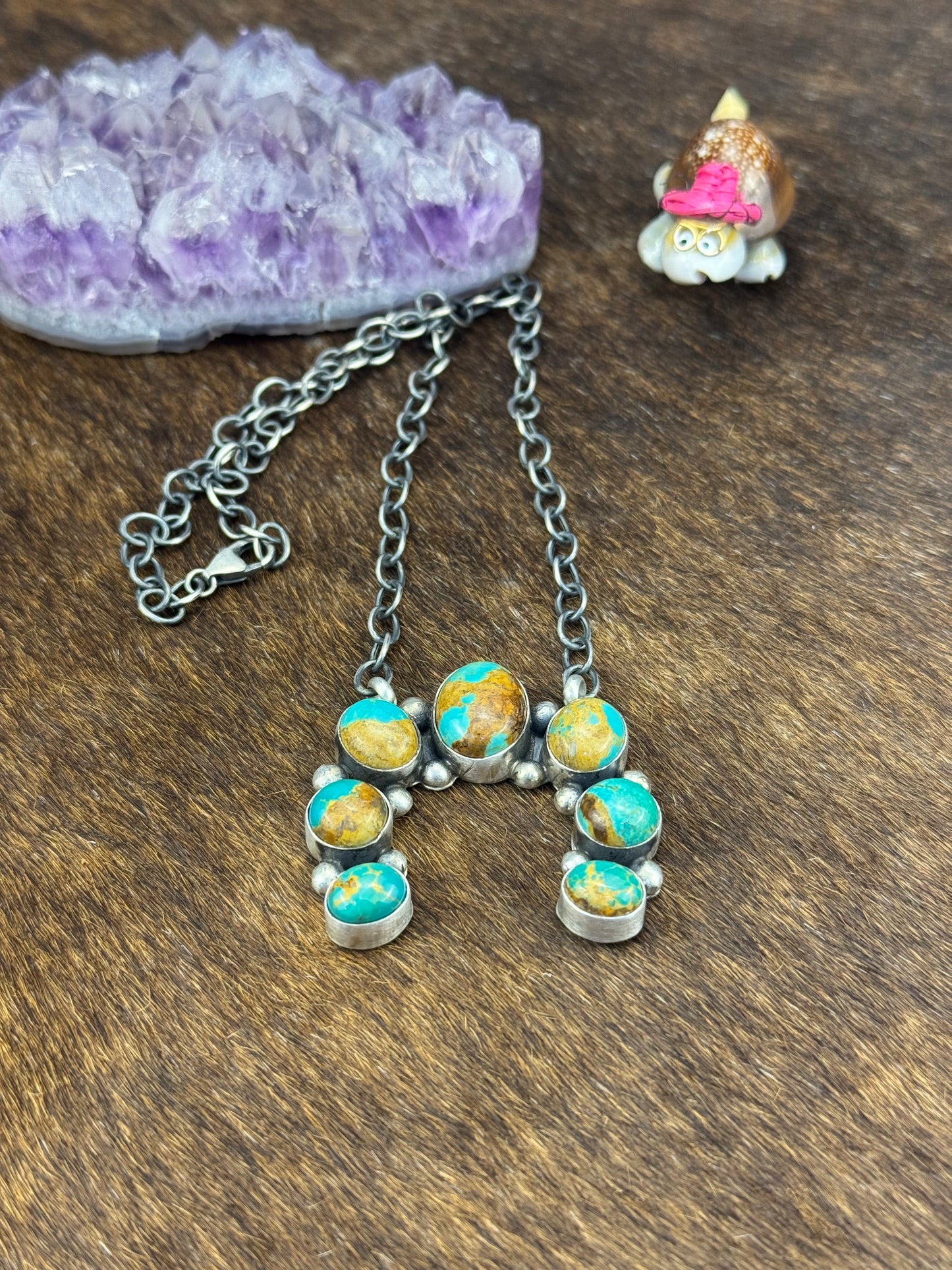 Kingman Turquoise Naja Necklace