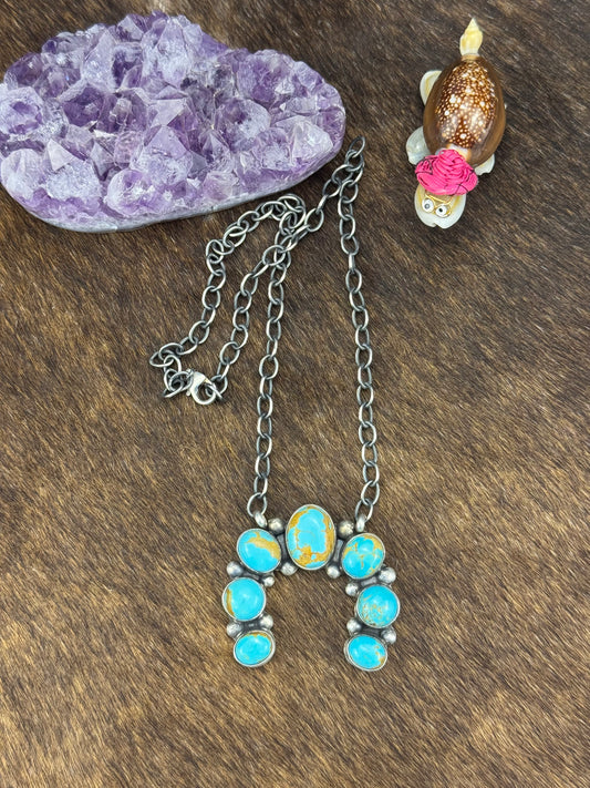 Kingman Turquoise Naja Necklace