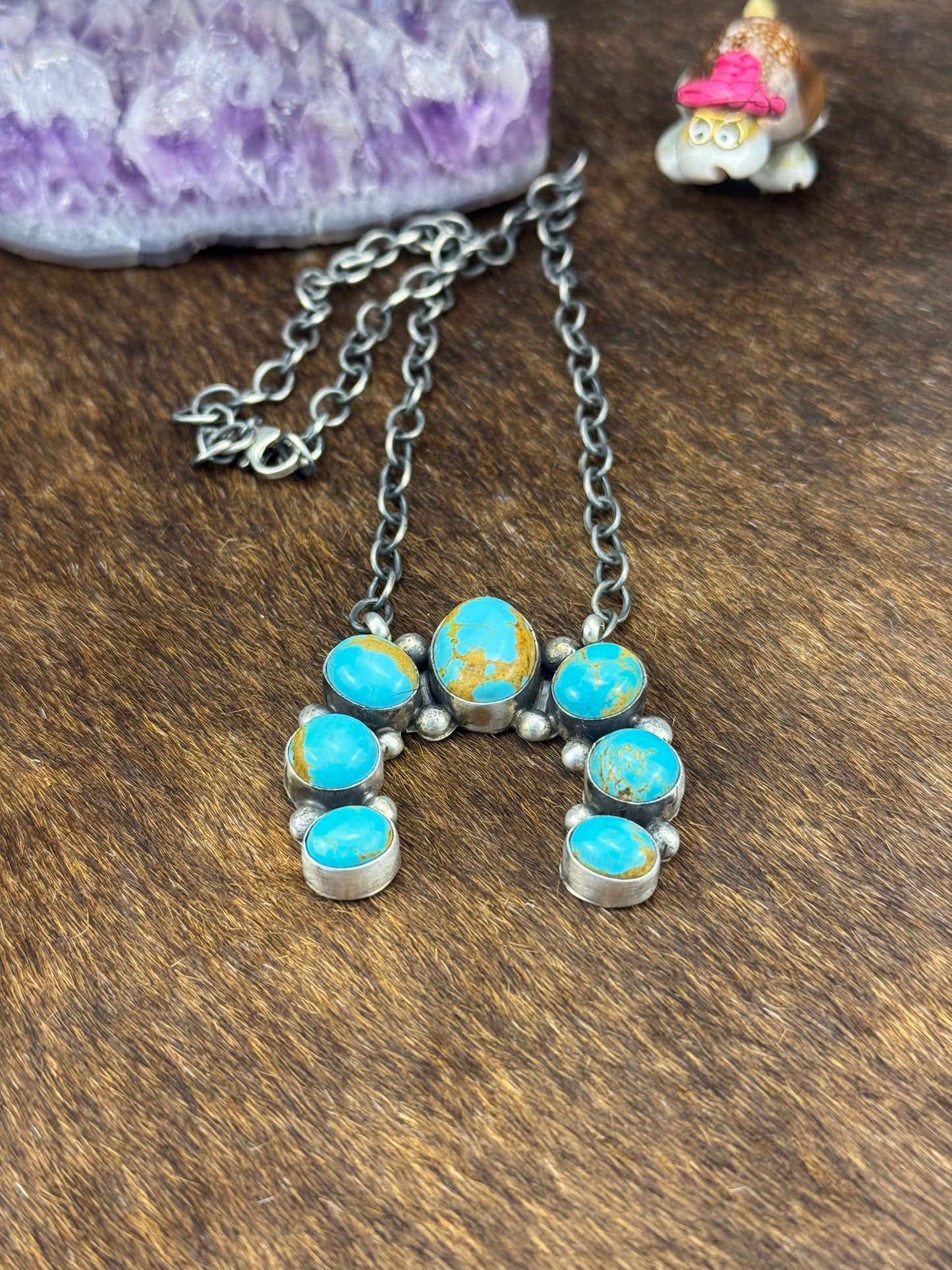Kingman Turquoise Naja Necklace