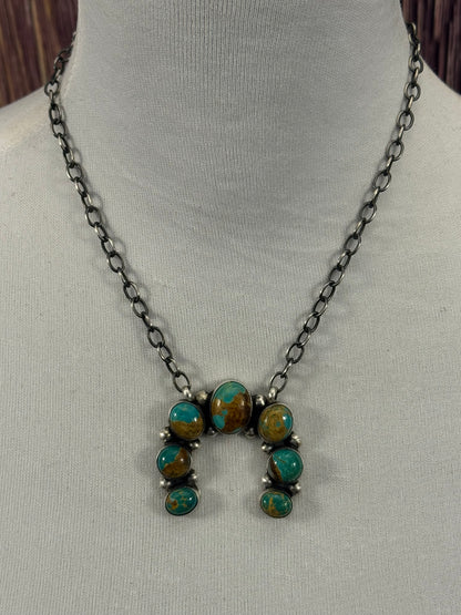 Kingman Turquoise Naja Necklace