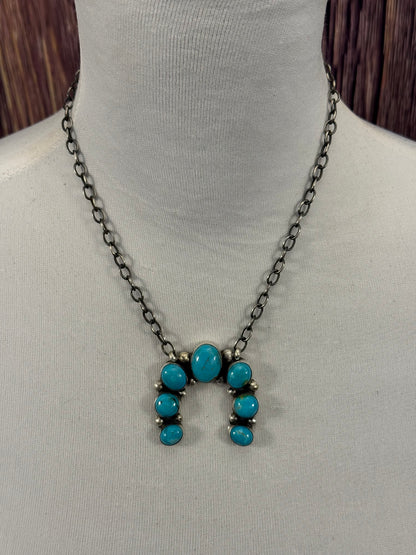 Kingman Turquoise Naja Necklace