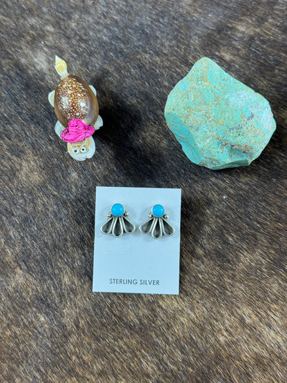 Kingman Turquoise Fan Earrings