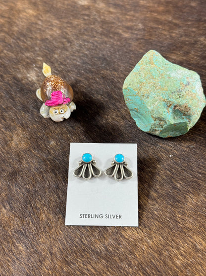 Kingman Turquoise Fan Earrings