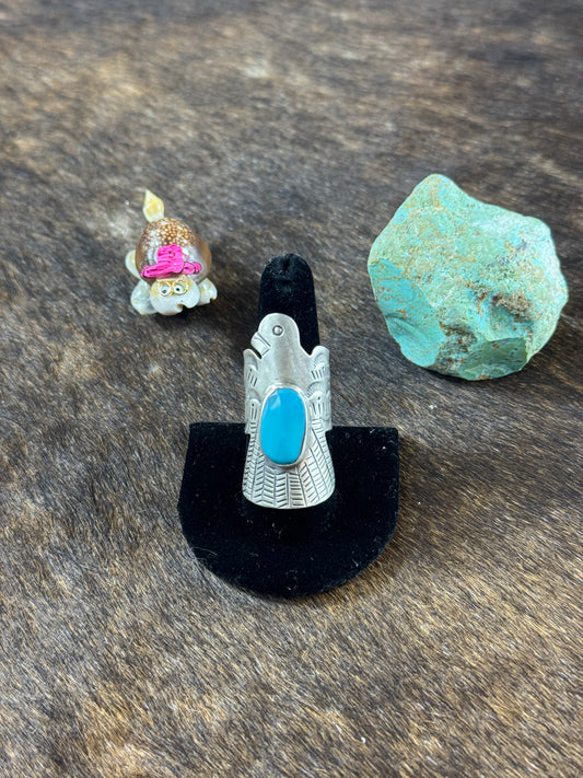 Kingman Turquoise Thunderbird Rings