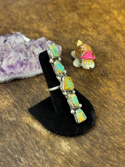 Kingman Turquoise Free Form 5 Stone Ring