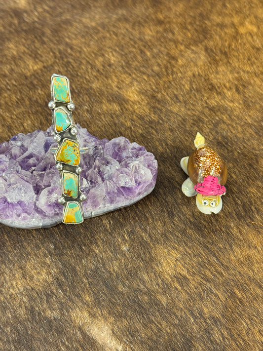 Kingman Turquoise Free Form 5 Stone Ring