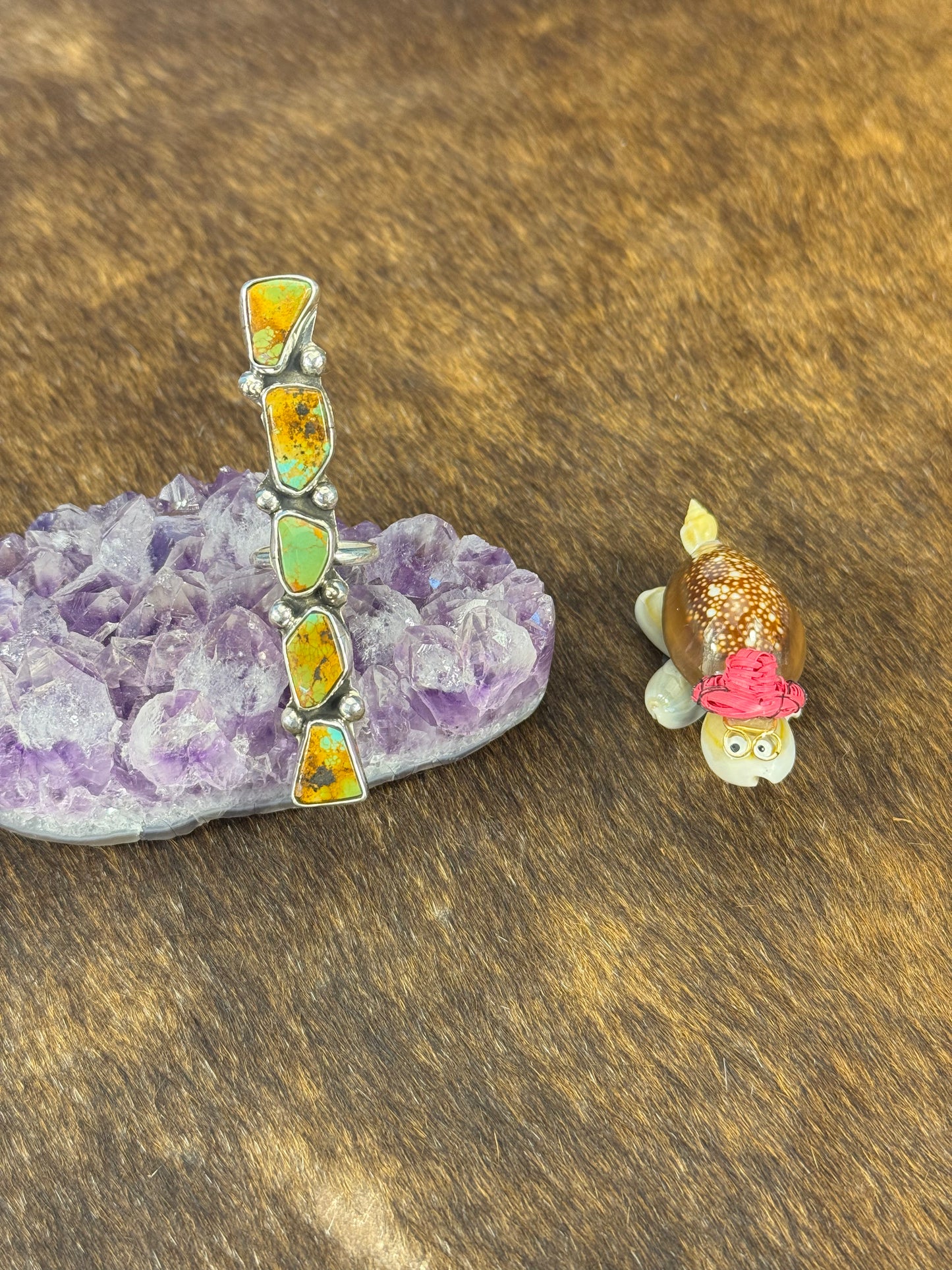 Kingman Turquoise Free Form 5 Stone Ring