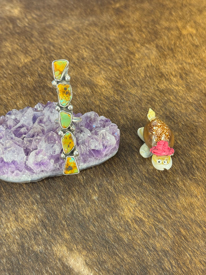 Kingman Turquoise Free Form 5 Stone Ring