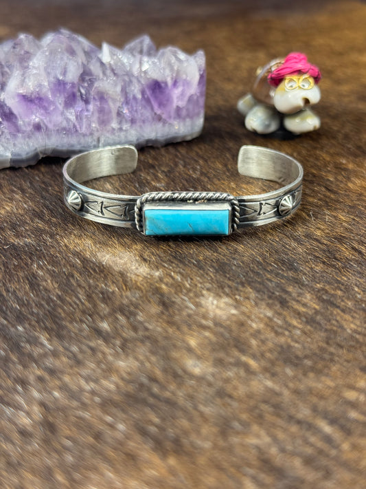 Kingman Turquoise Bar Bracelet