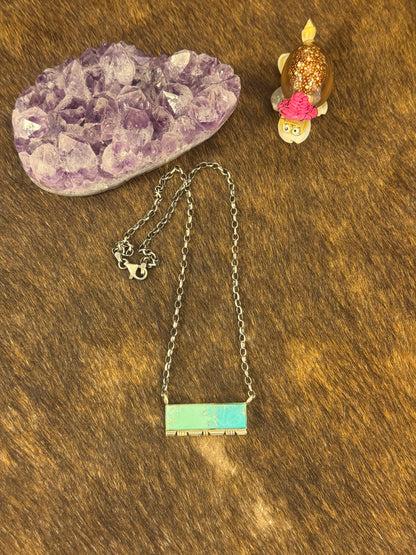 Kingman Turquoise Bar Neklace