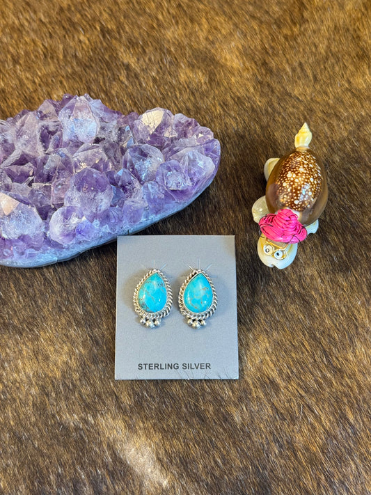 Teardrop Kingman Turquoise Earring