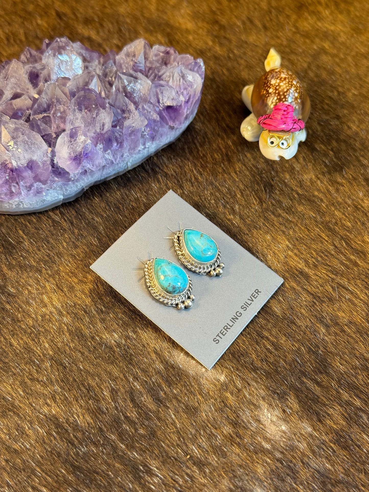 Teardrop Kingman Turquoise Earring