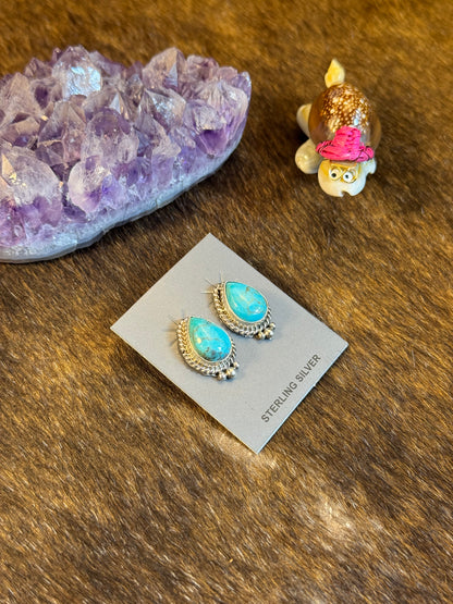 Teardrop Kingman Turquoise Earring