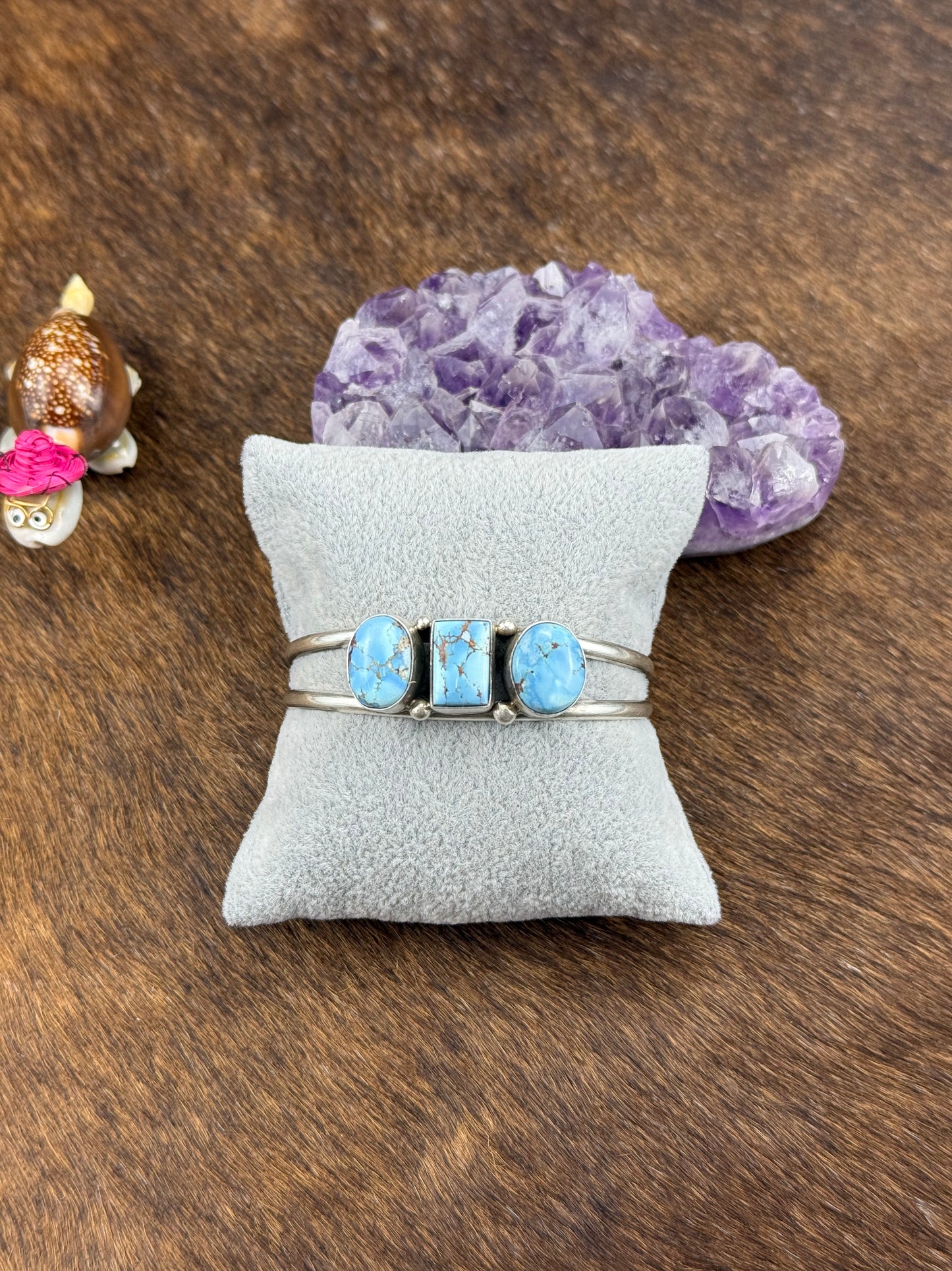 Golden Hills Sterling Silver Three Stone Cuff
