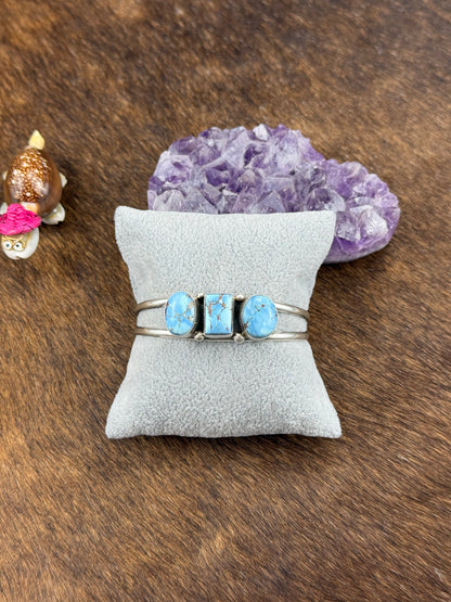 Golden Hills Sterling Silver Three Stone Cuff