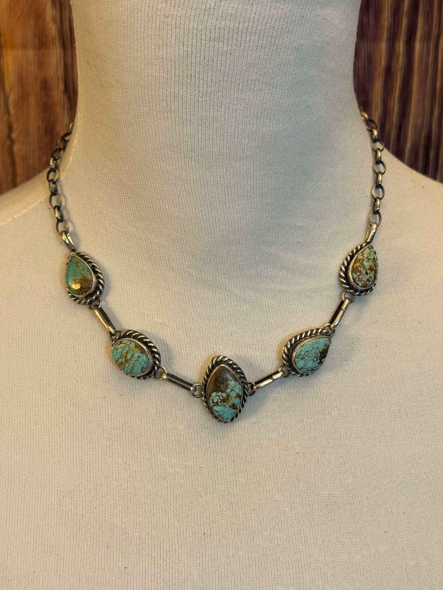 Kingman Turquoise Diamond Choker Necklace