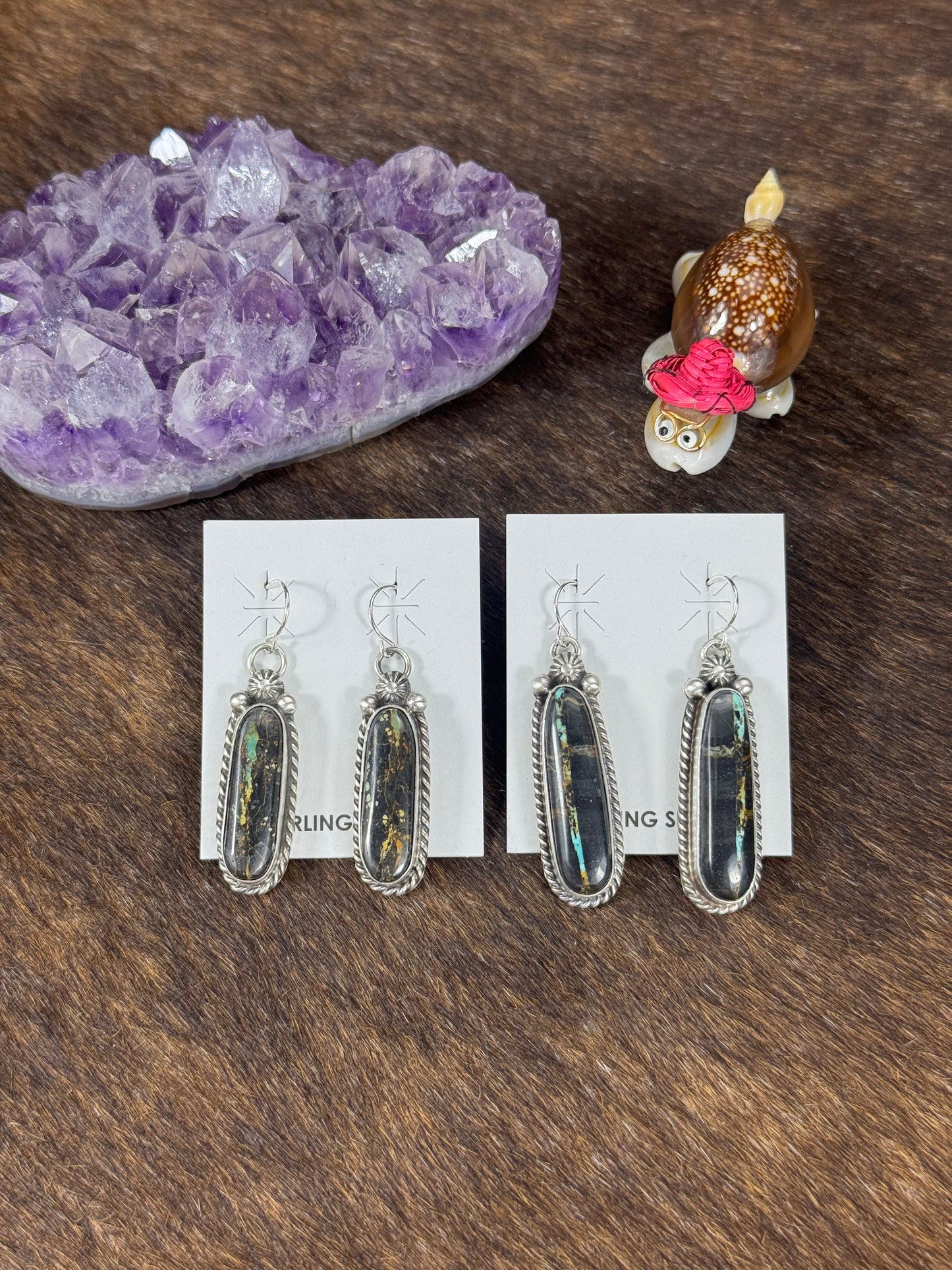 Black Jack Oval Stud Earring