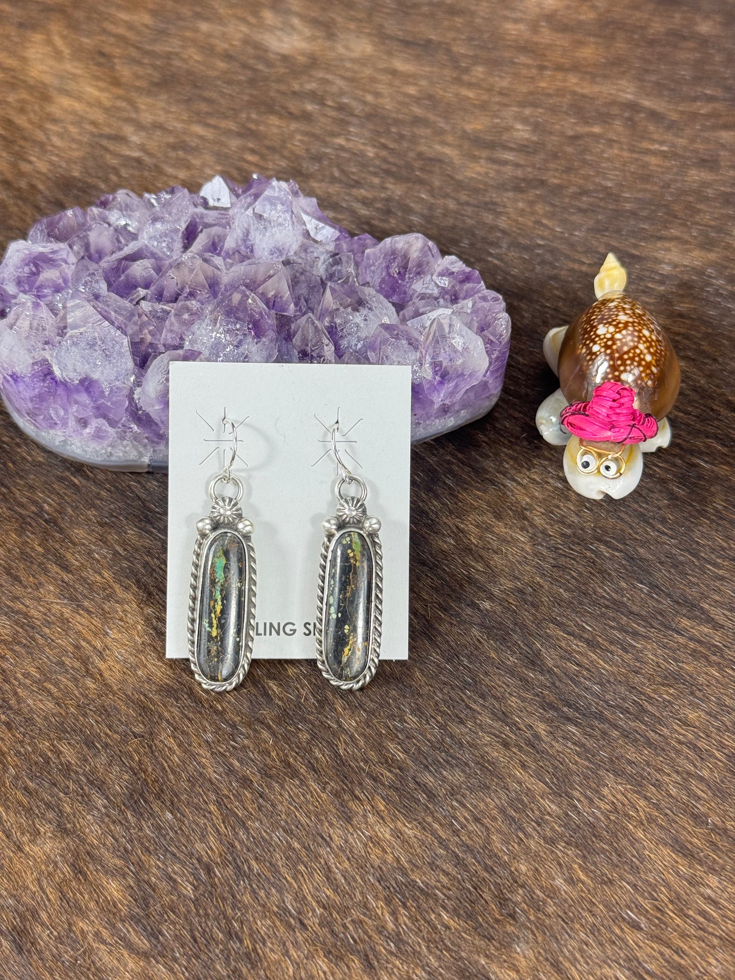 Black Jack Oval Stud Earring