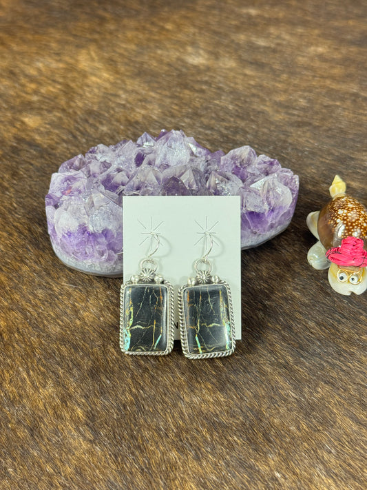 Black Jack Rectangle Earring