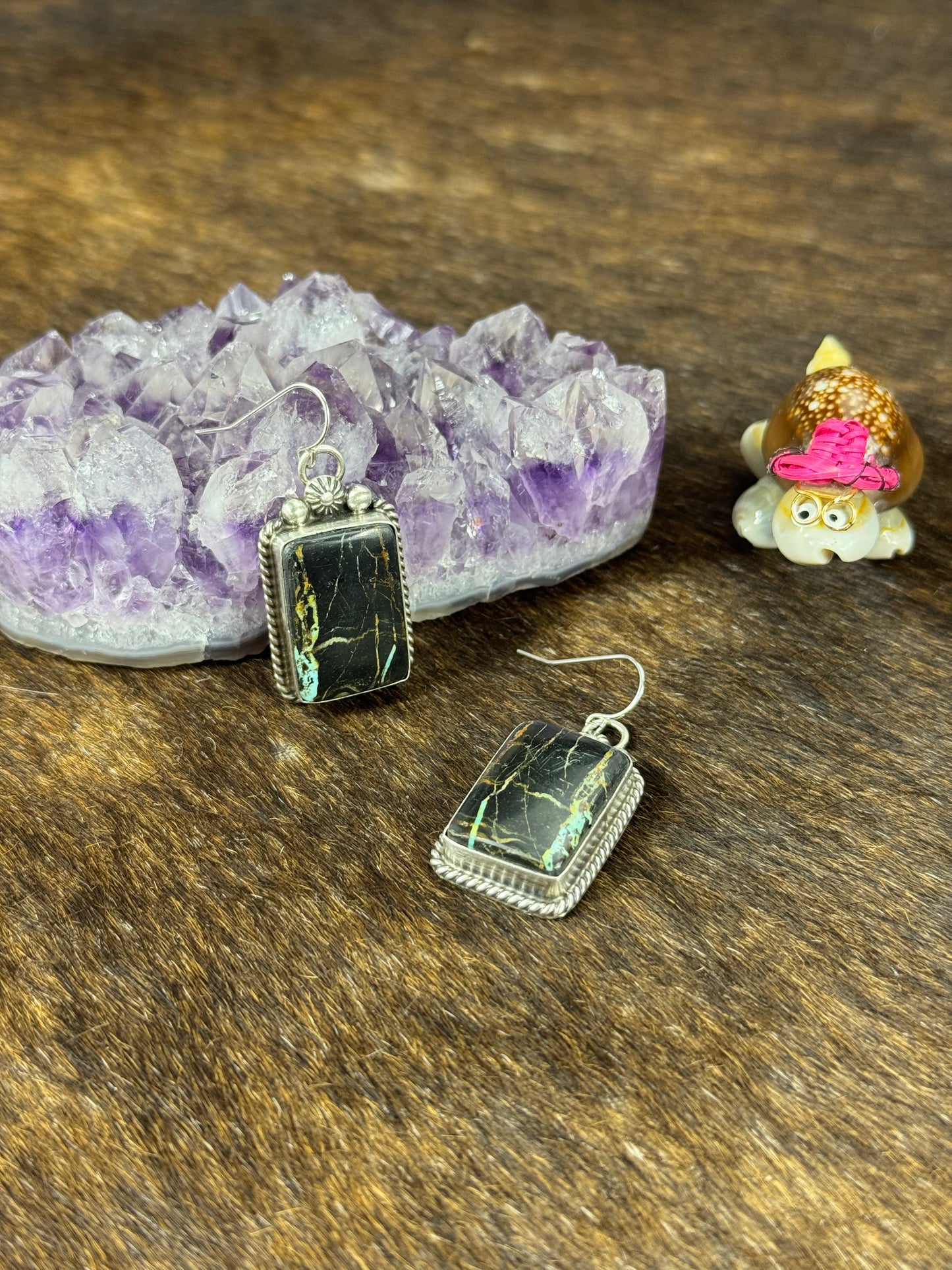 Black Jack Rectangle Earring