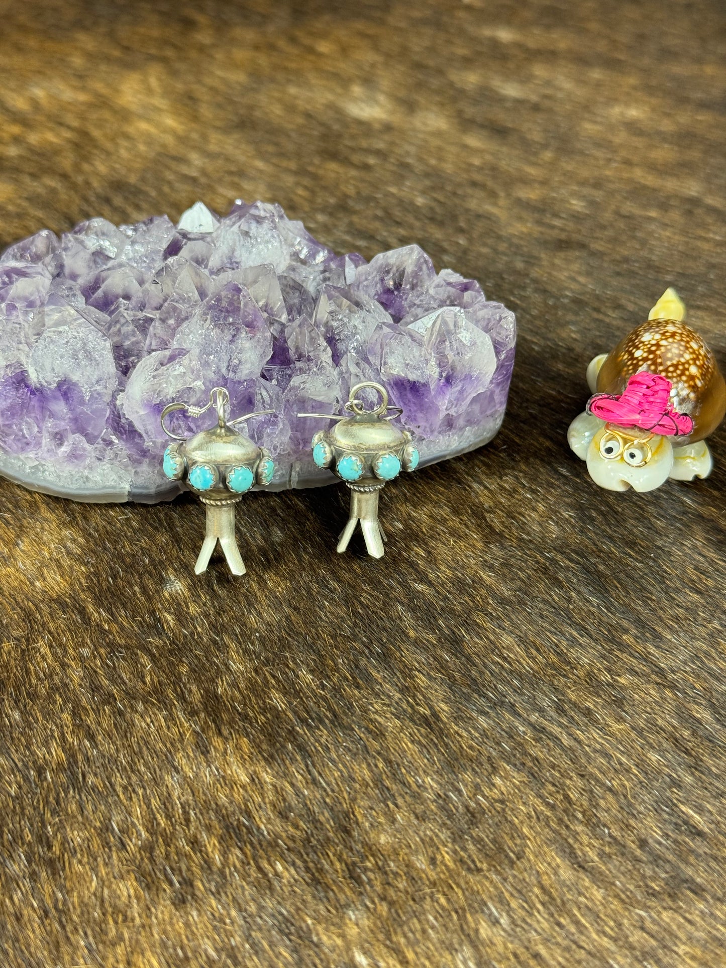 Kingman Turquoise Blossom Earrings