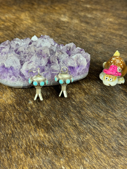 Kingman Turquoise Blossom Earrings