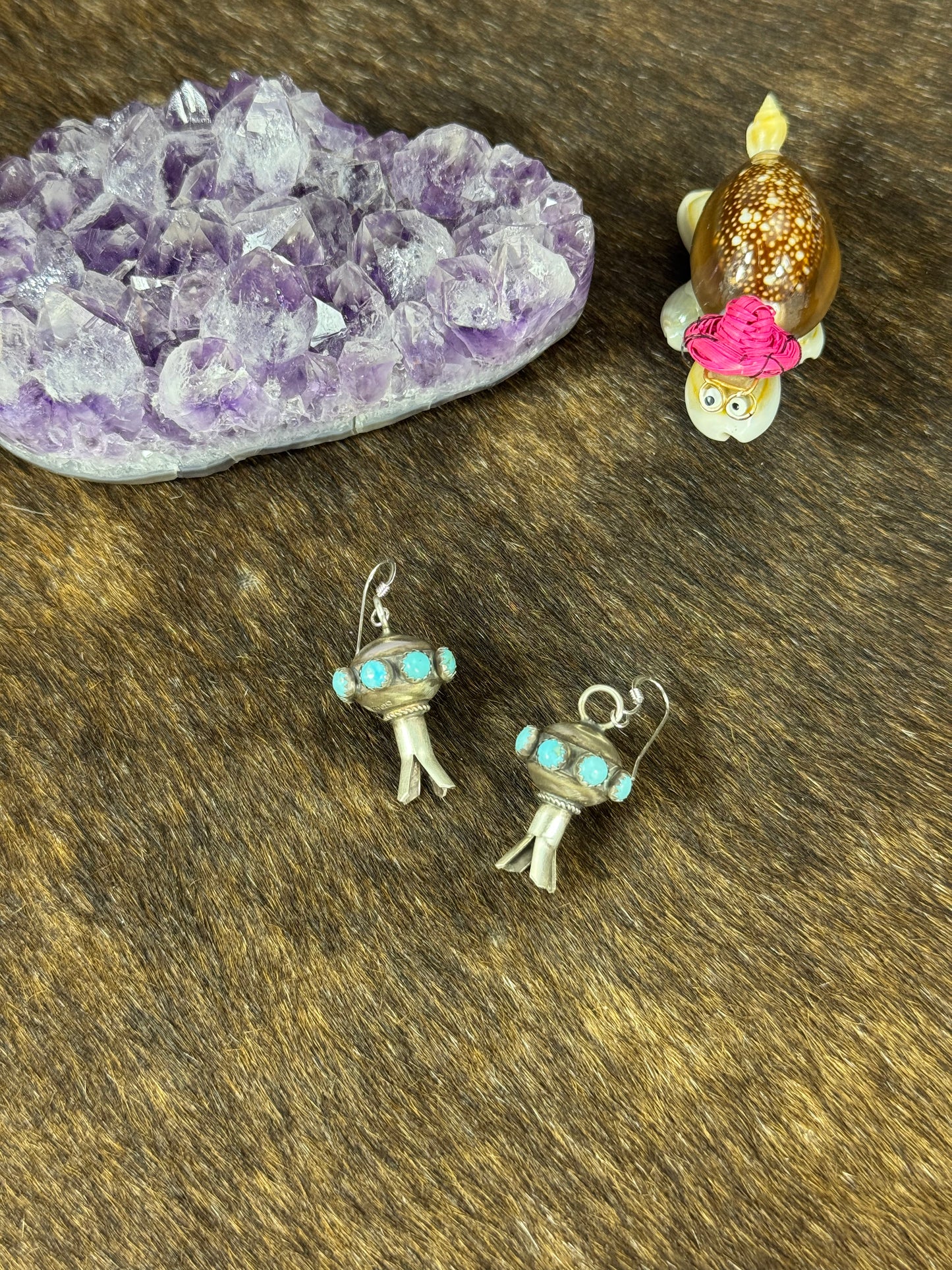Kingman Turquoise Blossom Earrings