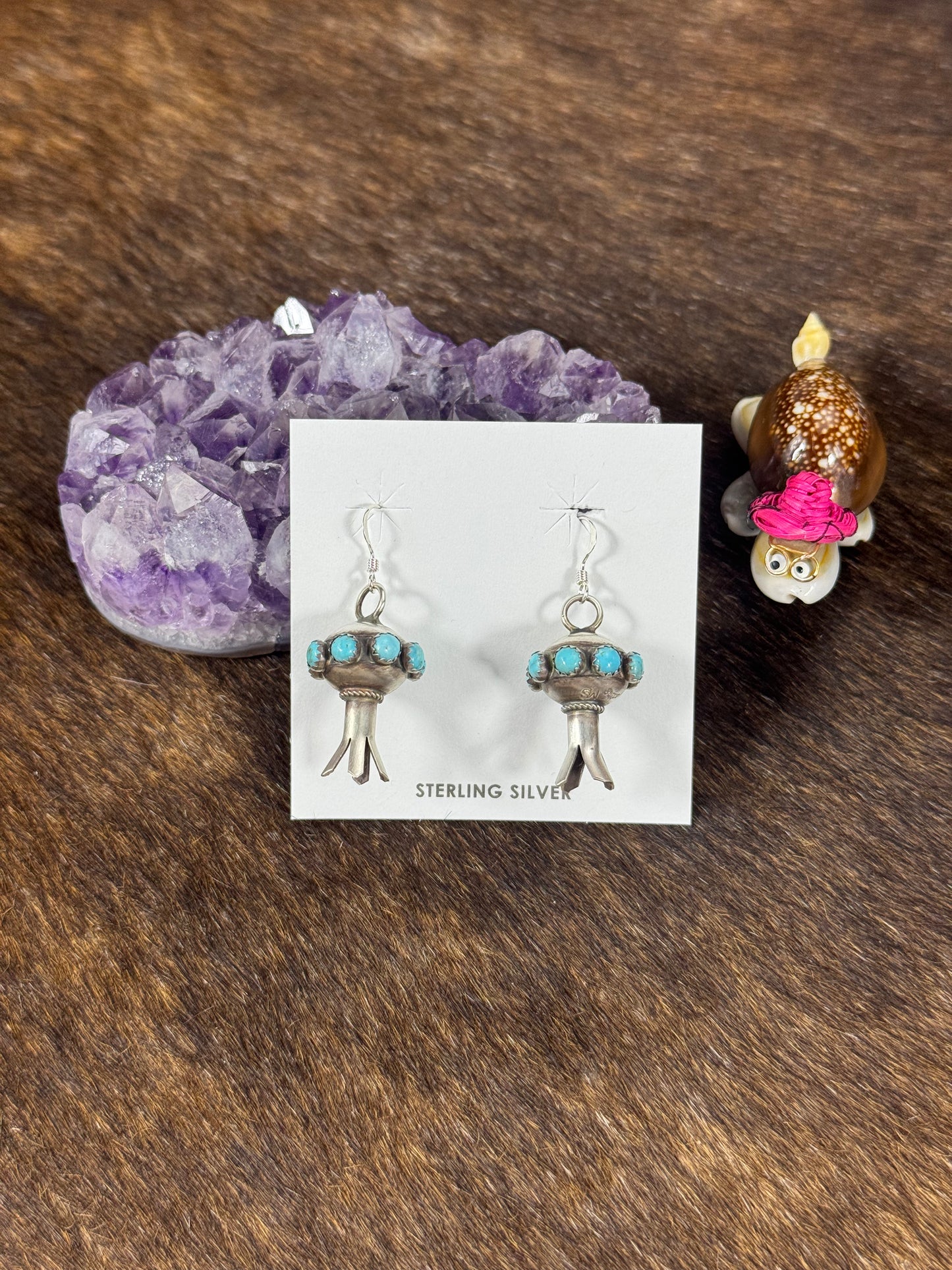 Kingman Turquoise Blossom Earrings