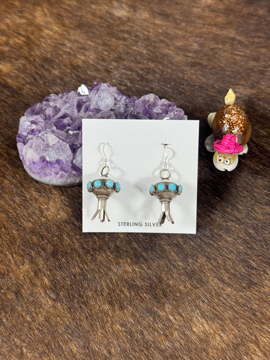 Kingman Turquoise Blossom Earrings