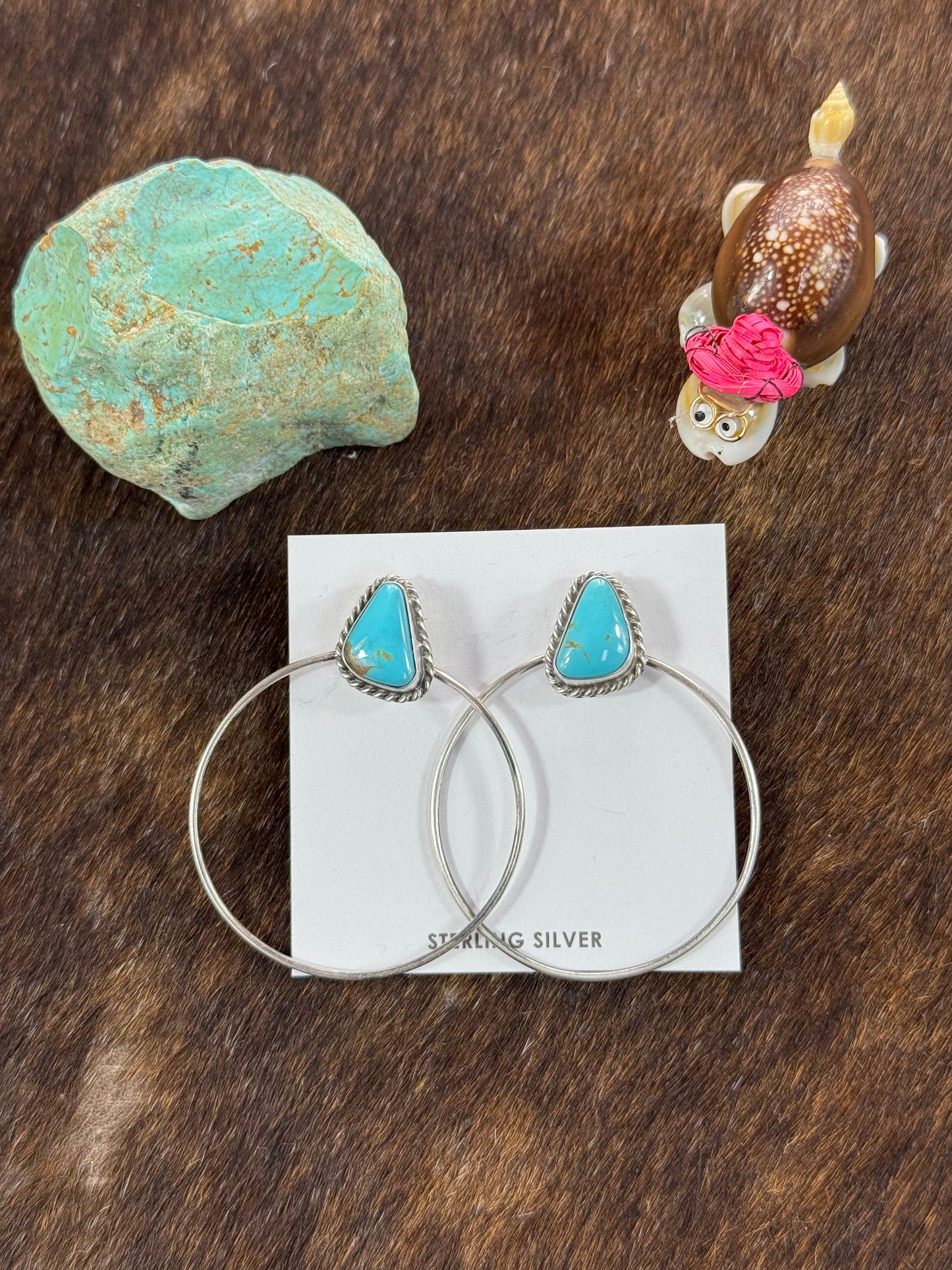 Kingman and Buffalo Hoop Earrings
