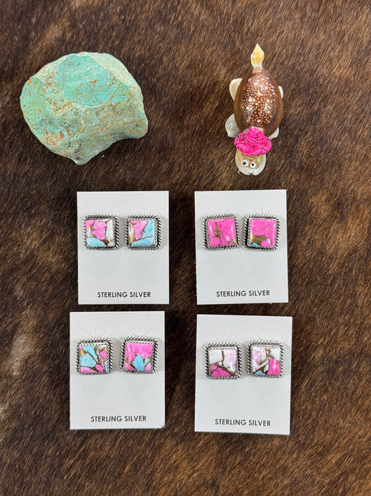 Cotton Candy Square Earrings