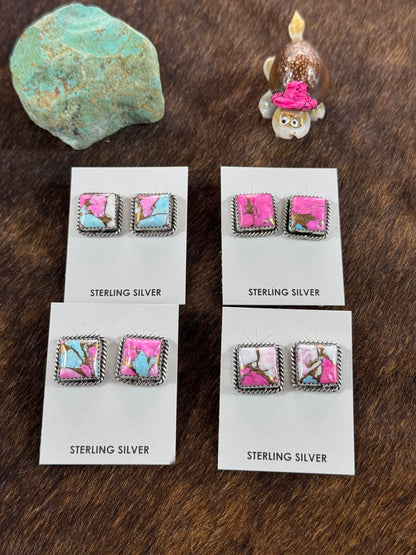 Cotton Candy Square Earrings