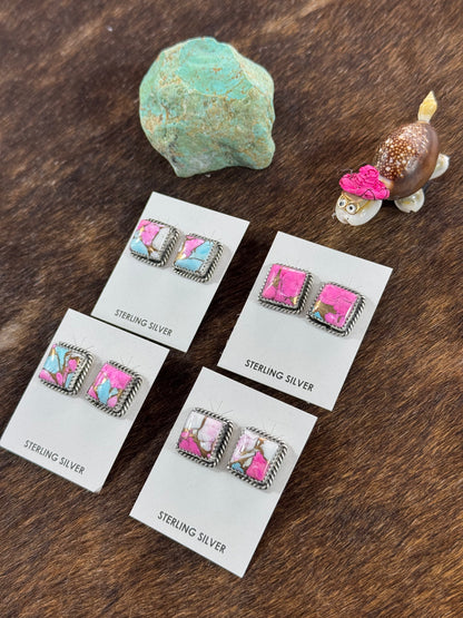 Cotton Candy Square Earrings