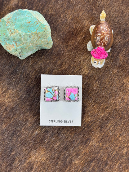 Cotton Candy Square Earrings