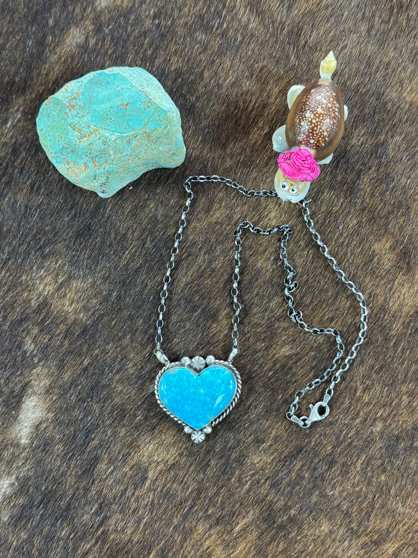 Kingman Turquoise Heart Necklace