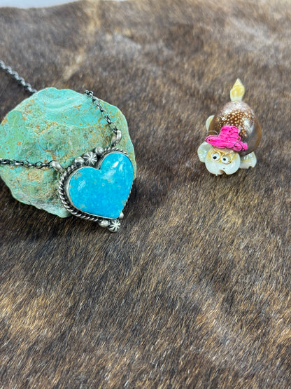Kingman Turquoise Heart Necklace