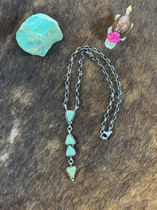 Kingman Turquoise Lariat Necklace