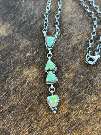 Kingman Turquoise Lariat Necklace
