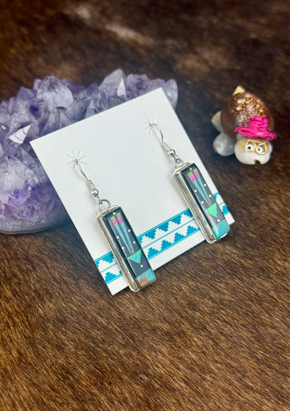 Inlay Night Sky Zuni Earring