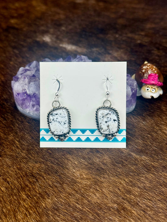 White Buffalo Dangle Earring