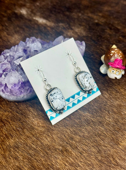 White Buffalo Dangle Earring